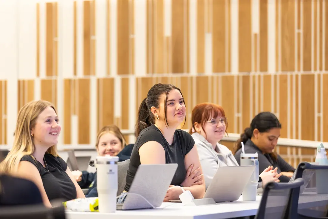 Students sitting in a Digital and Social Media Public Relations Class.